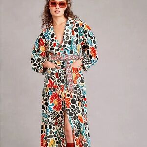 FARM Rio Multicolor Floral Maxi Dress Canvas Mushroom